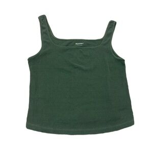 💜 Old Navy Ribbed Square Neck Tank Top - Hunter Green - Size L